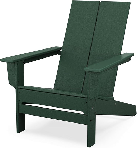 POLYWOOD Contemporary Modern Oversized Adirondack Chair in Green