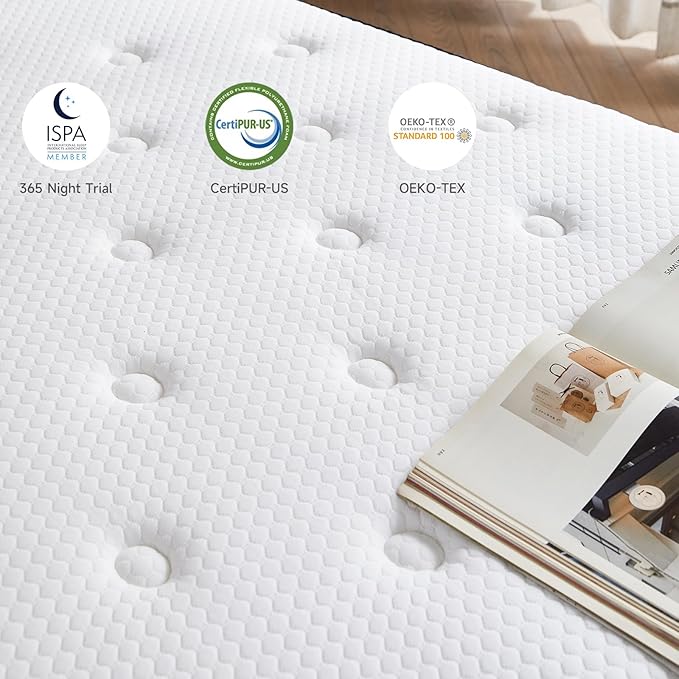 Bitsky Full Size Mattress - 12 inches Gel Memory Foam Hybrid Mattress in a Box, Pocket Springs, Medium Firm, Pressure Relief & Motion Isolation, CertiPUR US Certified