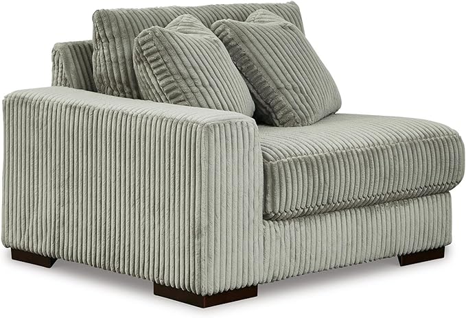 Signature Design by Ashley Lindyn Casual Contemporary 3-Piece Sectional Sofa with Reversible Cushions, Corded Fabric, Feather Cushion, Gray