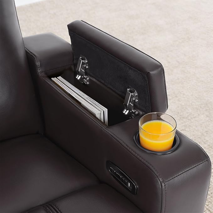 MCombo 65" Zero Gravity Oversized Power Reclining Loveseat with Adjustable Headrest for Living Room, Double Recliner Sofa with USB & Type C Port, Armrest Storage & LED Light HTS401SET