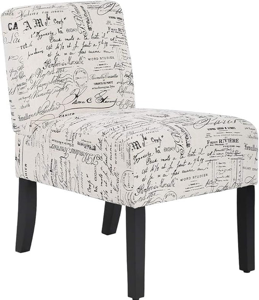 Dining Chairs Accent Chair with Solid Wood Legs Home Furniture for Living Room Armless Chair Modern Accent Chair Elegant Design Modern Fabric Living Room Chairs Sofa