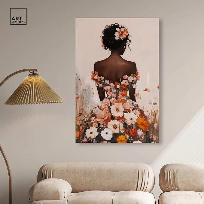 Autumn Bloom Dress Canvas Print Fashion Wall Decor by Art Remedy, Gallery Wrapped, 30 x 45