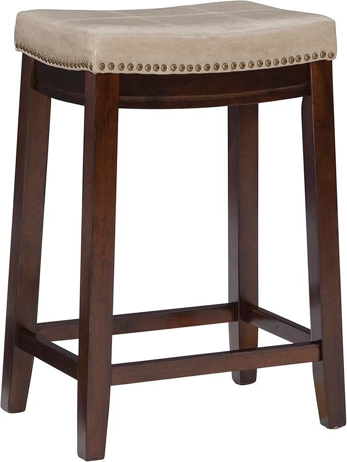 Linon Backless Counter Stool, Brown
