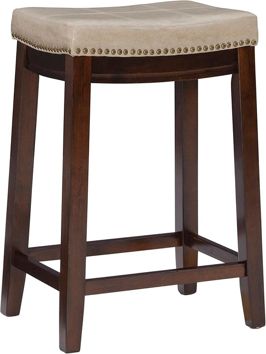 Linon Backless Counter Stool, Brown