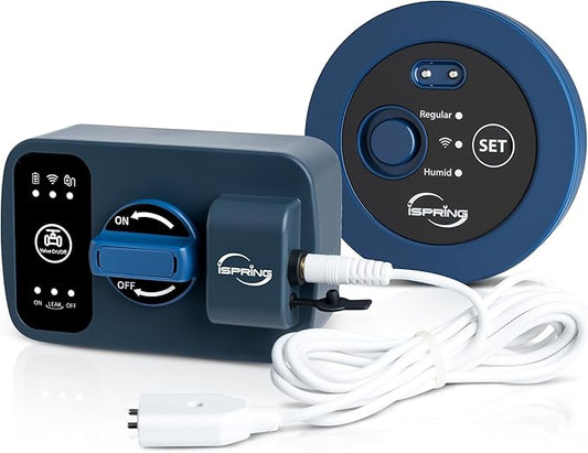 iSpring LS43WL Smart Leak Shut-Off System, Automatic Water Leak Detector with 1 Wired & 1 Wireless Sensor, Whole-Home Water Damage Protection, 1" MNPT + 3/4" FNPT