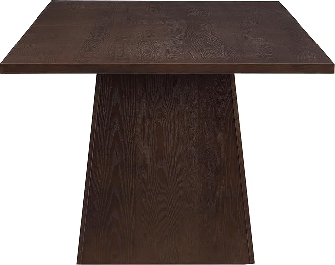 Christopher Knight Home Coadz 82 inch Wooden Dining Table, Modern Rectangular Kitchen Dinner Table for 6-8 People, Pedestal Wooden Dining Furniture for Kitchen Office Conference Room, Espresso Brown