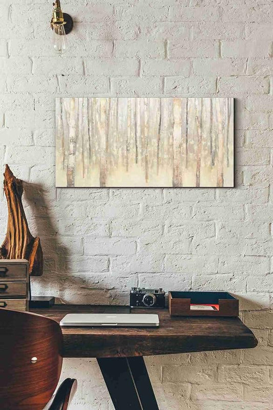 Epic Graffiti 'Birches In Winter' by Julia Purinton, Canvas Wall Art, 12"x24"