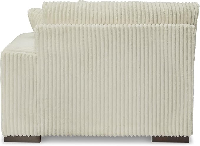 Signature Design by Ashley Lindyn Contemporary Right-Arm Facing 4-Piece Sectional with Chaise, Reversible Cushions, Armrest and Throw Pillows, White