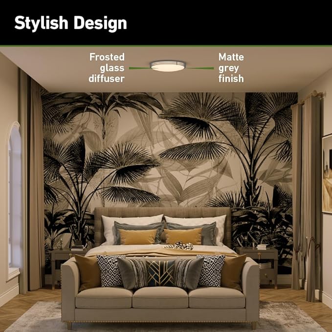 Good Earth Lighting Majestic 17-in Ceiling Fixture, 1950 Lumens, Dimmable, Matte Grey