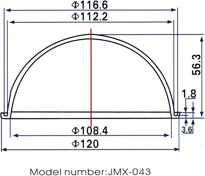 JMX Acrylic/PC CCTV Replacement Clear Camera Dome Cover Security Camera Housing Pet Dog Fence Window Skylight Window (4.3 Inches, Transparent)