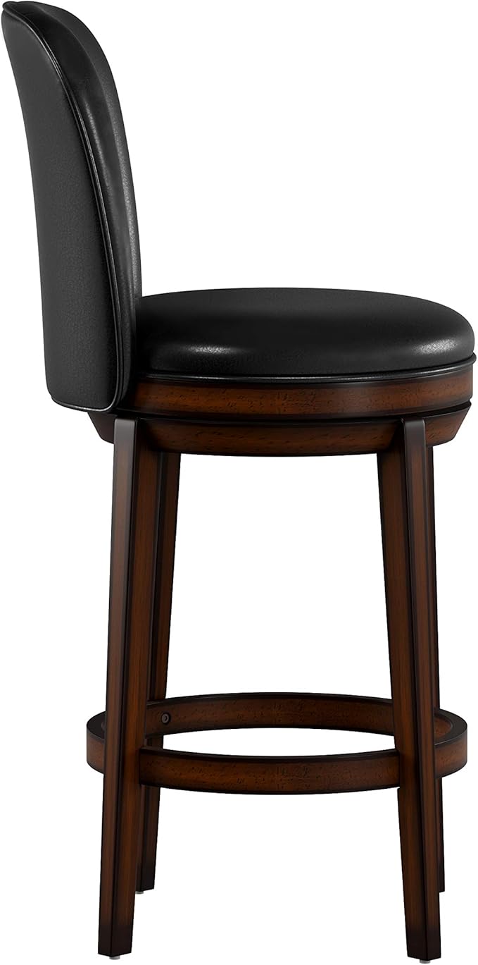 Hillsdale Victoria Wood Bar Height Swivel Stool, Dark Chestnut