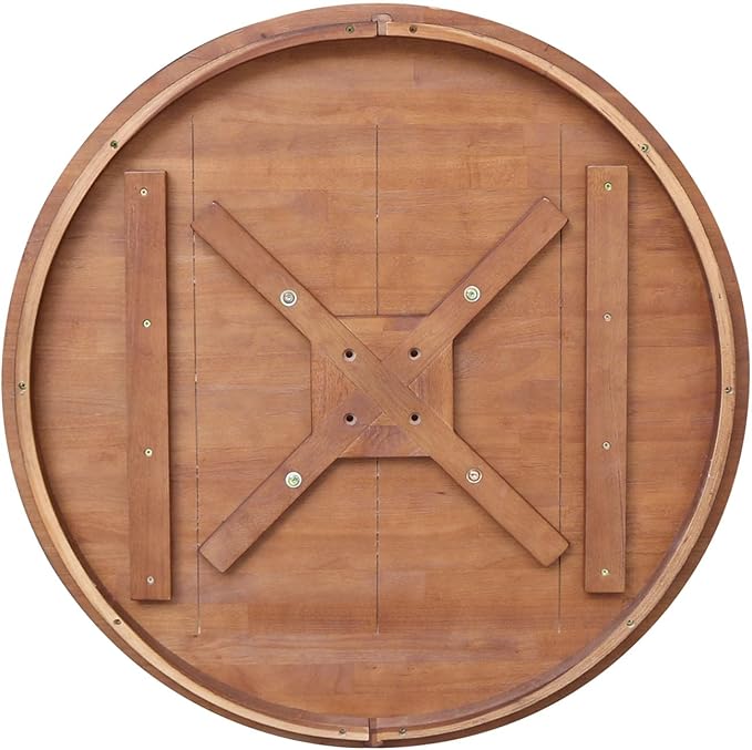 IC INTERNATIONAL CONCEPTS 36" Solid Wood Round Top Pedestal Table in Distressed Oak - 29.1" Height