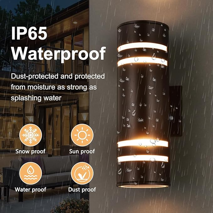 Housen Solutions Dusk to Dawn Outdoor Wall Lights, IP65 Waterproof Exterior Lighting Fixtures, Aluminum Outdoor Lights Fixture for Porch Patio, Oil Rubbed Bronze