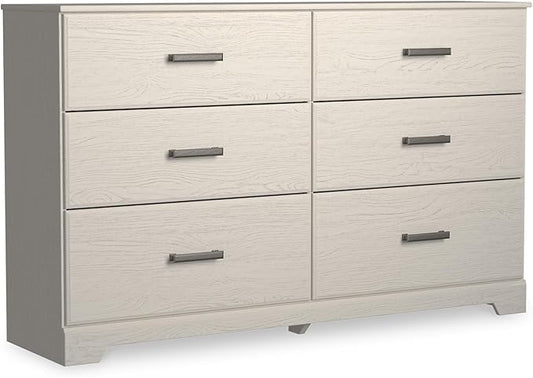 Signature Design by Ashley Stelsie Modern Scandinavian 6 Drawer Dresser, Whitewash