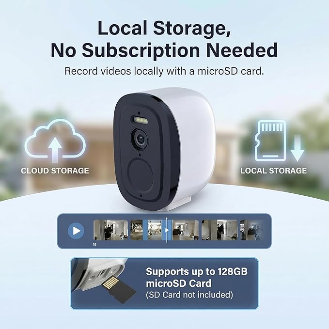 2K Security Cameras Wireless Outdoor with 2.4G/5G WiFi, Battery Powered Tuya Cameras for Home Security, AI Motion Detection, Two-Way Audio, Waterproof, Color Night Vision, Works w/Alexa