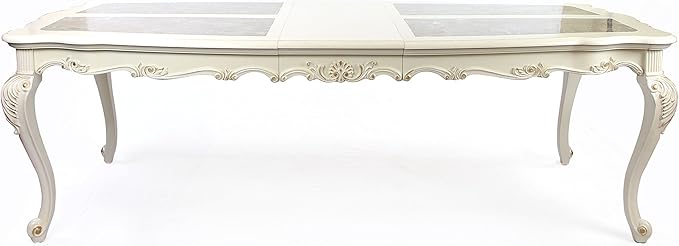 ACME Furniture Chantelle Dining Table, Marble/Pearl White