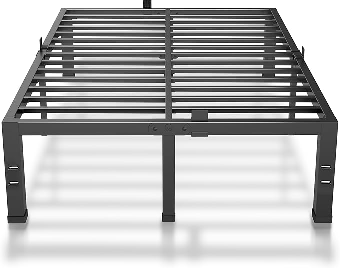King Size Bed Frame - 14 Inches Heavy Duty Metal Platform Bed Frame No Box Spring Needed, Easy Assembly, Noise Free Bedframes Include Mattress Slide Stopper