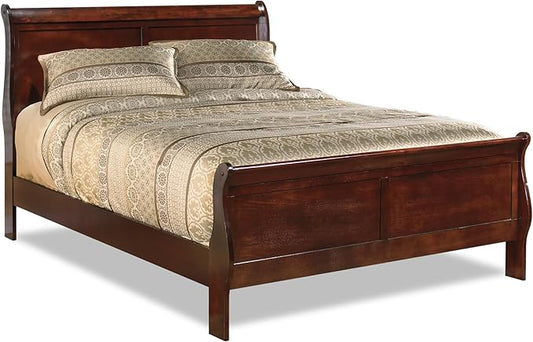 Signature Design by Ashley Alisdair Traditional Queen Sleigh Bed, Foundation or Box Spring Needed, Dark Brown