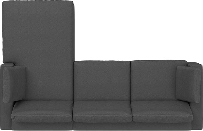 SIMPLIHOME Charlie Right-Facing Sectional Sofa in 100% Recycled Polyester Tightly Woven Performance Fabric, Pebble Grey, 122-inches Wide, Handcrafted Contemporary Style L-Shaped Couch with Chaise