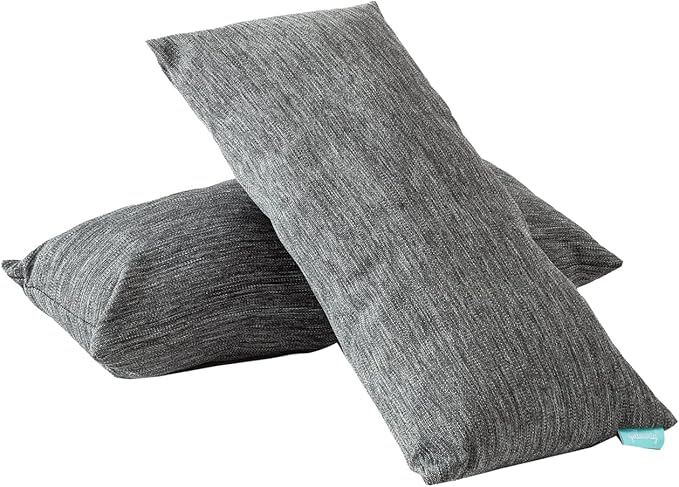QILLOWAY Outdoor Patio Wicker Seat Cushions Group Loveseat/Two U-Shape/Two Lumbar Pillows for Patio Furniture,Wicker Loveseat,Bench,Porch,Settee of 5 (Charcoal Grey/Black)