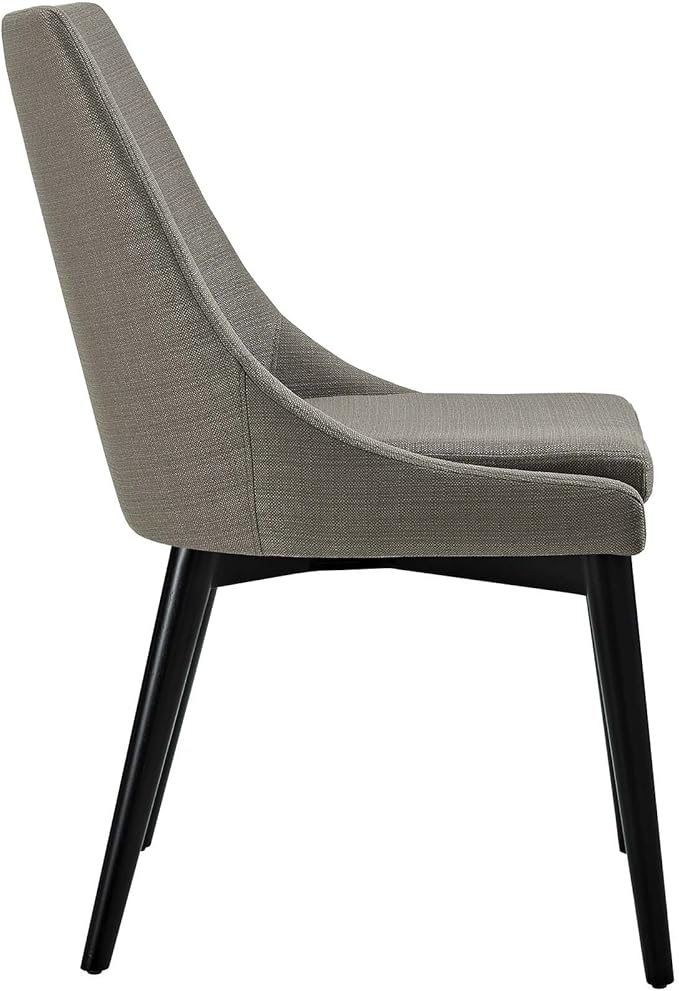 Modway Viscount Mid-Century Modern Upholstered Fabric Kitchen and Dining Room Chair in Granite