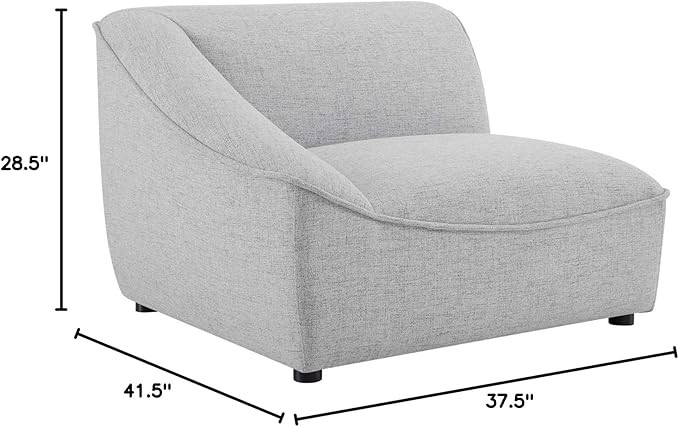 Modway Comprise Fabric Upholstered Sectional, Left-Arm Chair, Light Gray