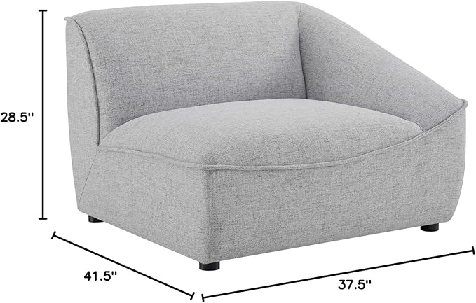 Modway Comprise Fabric Upholstered Sectional, Right-Arm Chair, Light Gray