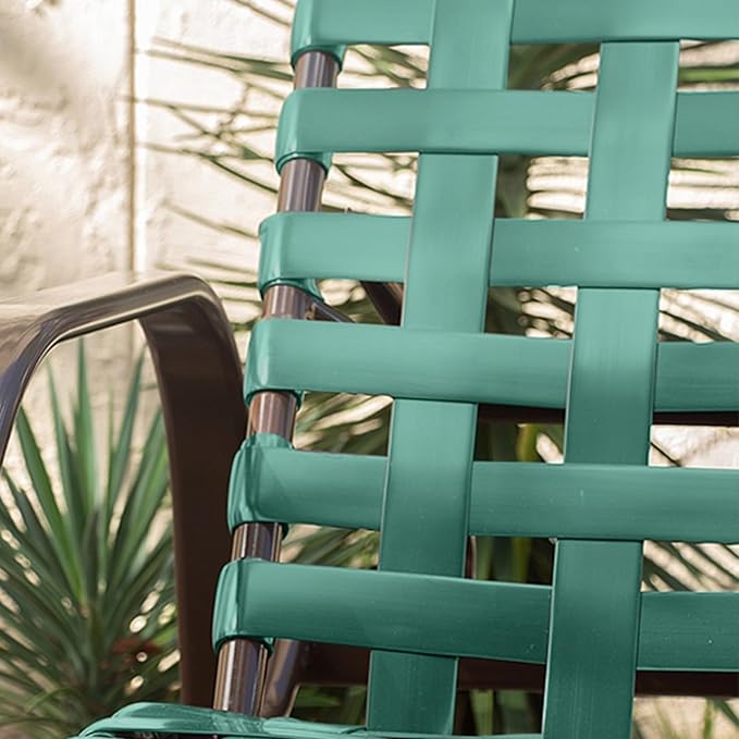 LukLoy 50ft Long Vinyl Straps for Patio Chairs Repair 2" Wide Patio Furniture Replacement Straps, Dark Green