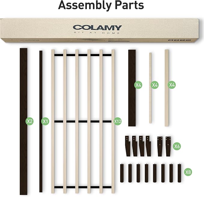 COLAMY 12 Inch Full Size Platform Bed Frame，Sturdy Wood Bed Frame with Wood Slat Support, No Box Spring Needed, Easy Assembly（ Espresso）