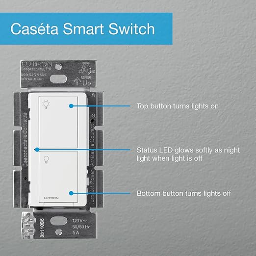 Lutron Motion Sensor with Smart Switch and Original Light Switch for Closets, Pantries, Basements, for Any Bulbs, Occupancy Vacancy Sensor, Single-Pole/ 3 Way, Motion Sensor with Smart Switch