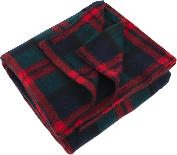 Trail maker 24 Pack Bulk Plaid Sherpa Fleece Throw Blankets 50 x 60 for Wedding Guests, Homeless, Pets | Plaid Fleece Throw Blankets Bulk