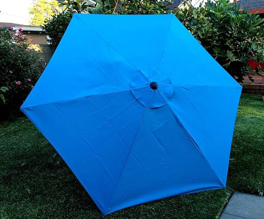 BELLRINO DECOR 10ft 6 ribs Replacement LAKE BLUE STRONG AND THICK Umbrella Canopy (Canopy Only) LAKE-106