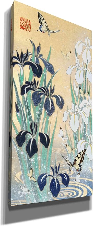 Epic Graffiti 'Iris and Butterfly' by Zigen Tanabe, Canvas Wall Art, 30"x60"