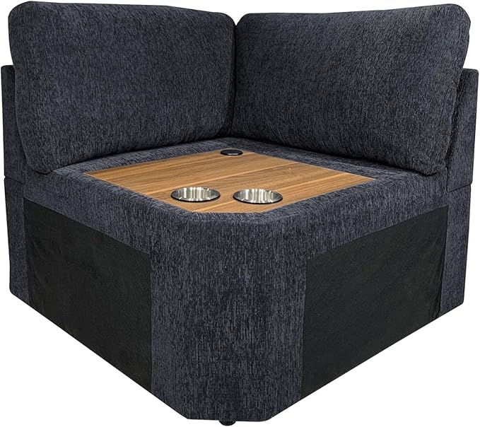 Ball & Cast 116" Oversized Modular L-Shaped Sectional Sofa,Large Chenille Upholstered Couch 7 Seat with Movable Ottoman & 2 Pillows,Comfty Sectionals W/Cup Holders & USB Port,for Living Room,Dark Gray