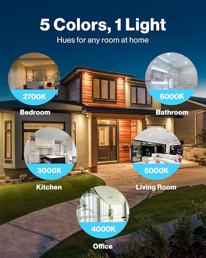 Sunco 24 Pack 3 Inch Recessed LED Lights, Ultra Thin Ceiling Lighting, 500 LM, 8W (50W Equivalent), Selectable CCT 2700K/3000K/4000K/5000K/6000K, Dimmable, Wafer Thin, Canless with Junction Box