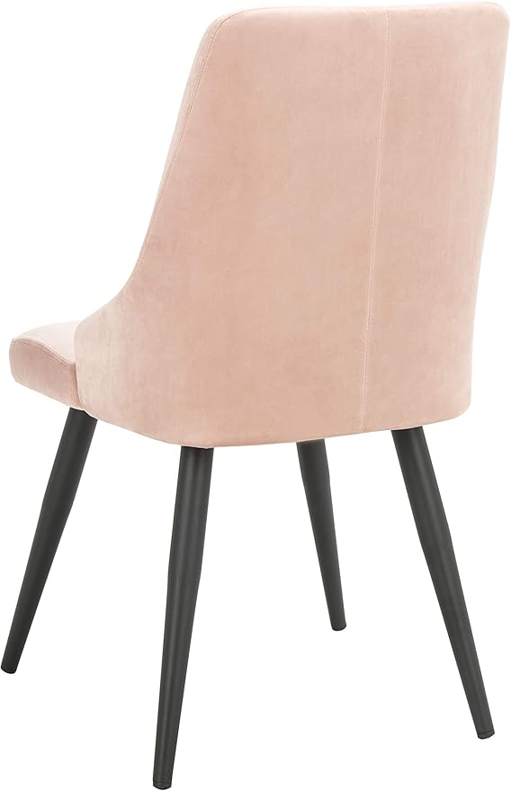 Safavieh Home Collection Zoi Blush Velvet 19-inch (Set of 2) Dining Chair, Dusty Blue/Black