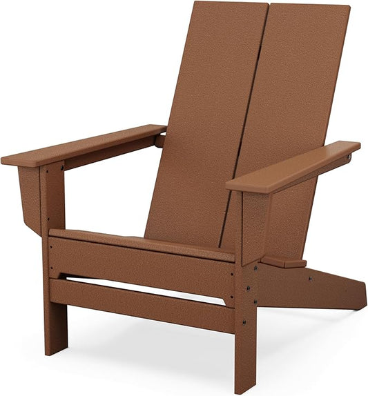 POLYWOOD Contemporary Modern Oversized Adirondack Chair in Teak