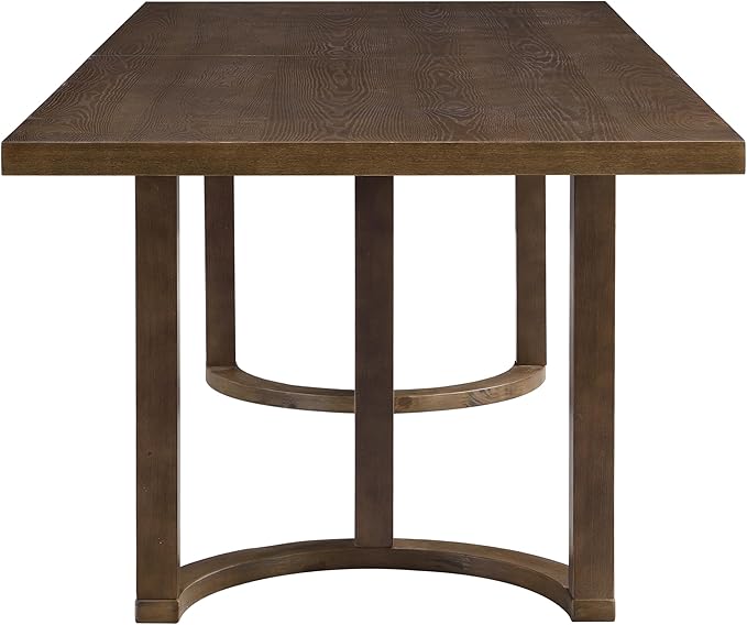 Christopher Knight Home Evat 95 Inch Dining Table for 6-8 People, Modern Kitchen Table with U-Shaped Legs, Large Wooden Rectangular Farmhouse Dinner Furniture for Dining Room, Home Office, Walnut