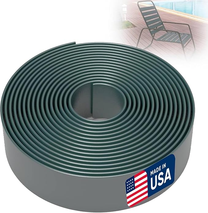 2 Inch Wide, 50ft Long Vinyl Strap - Replacement Straps for Patio Chairs - Vinyl Strapping for Patio Furniture Repair - Durable Seat Repair Kit for Lawn Chairs, Outdoor Furniture (Green)