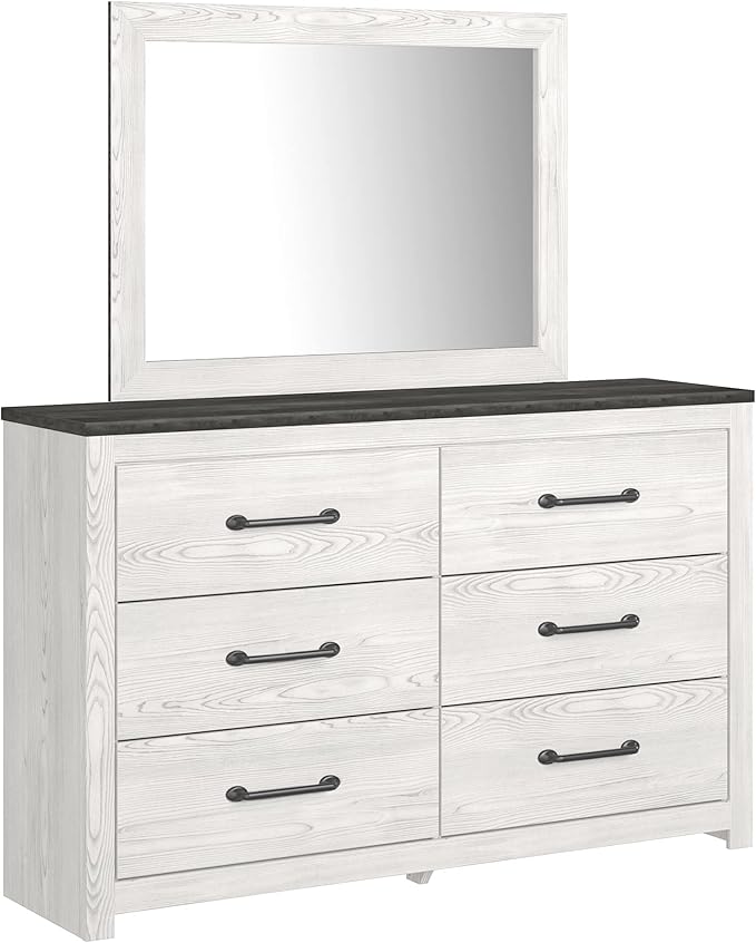 Signature Design by Ashley Gerridan Coastal 6 Drawer Dresser, Two Tone White