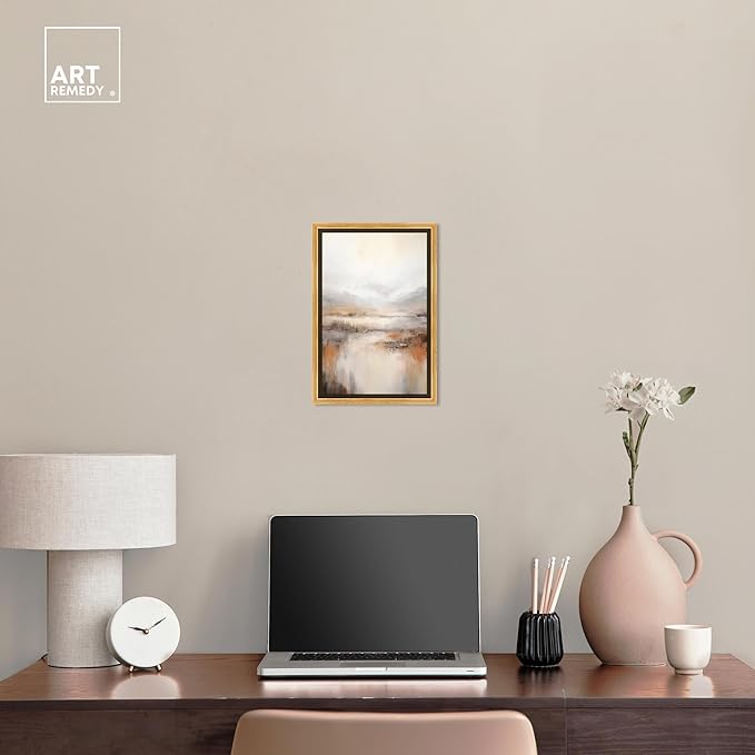 Art Remedy Natural Cascades Canvas Muted Abstract Wall Art, Gold Frame, 10" x 15"