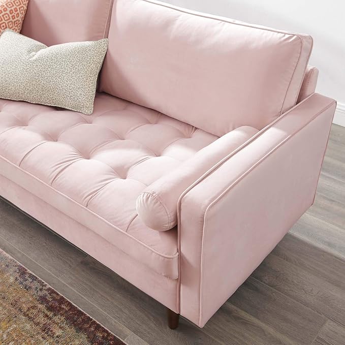 Modway EEI-3764-PNK Valour Performance Velvet Sofa, Pink