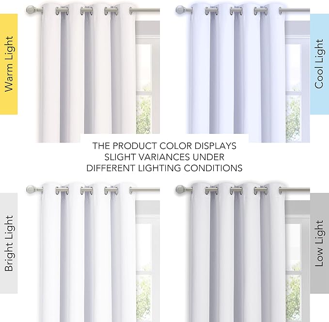 NICETOWN White 100% Blackout Lined Curtain, 2 Thick Layers Completely Blackout Window Treatment Thermal Insulated Drape for Kitchen/Bedroom (1 PC, 37 inches Width x 63 inches Length Each Panel)