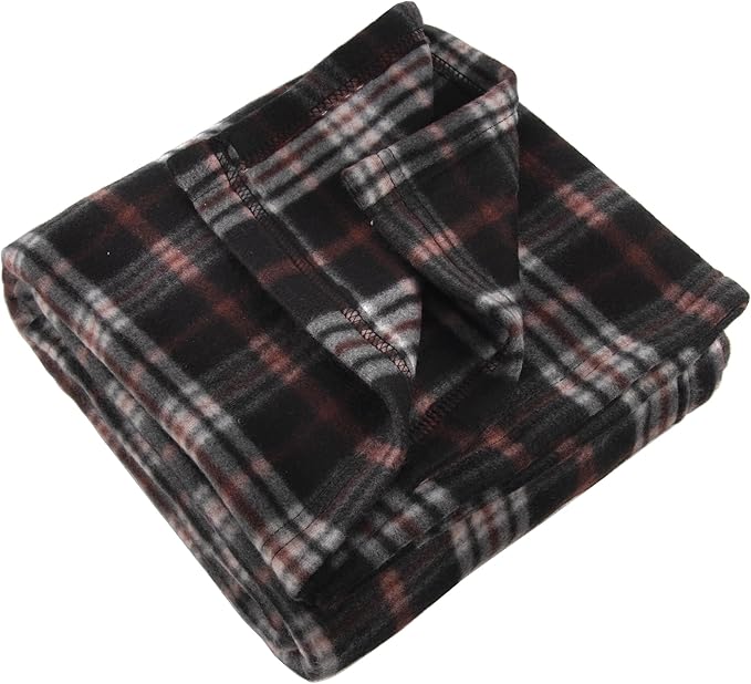 Trail maker 24 Pack Bulk Plaid Sherpa Fleece Throw Blankets 50 x 60 for Wedding Guests, Homeless, Pets | Plaid Fleece Throw Blankets Bulk