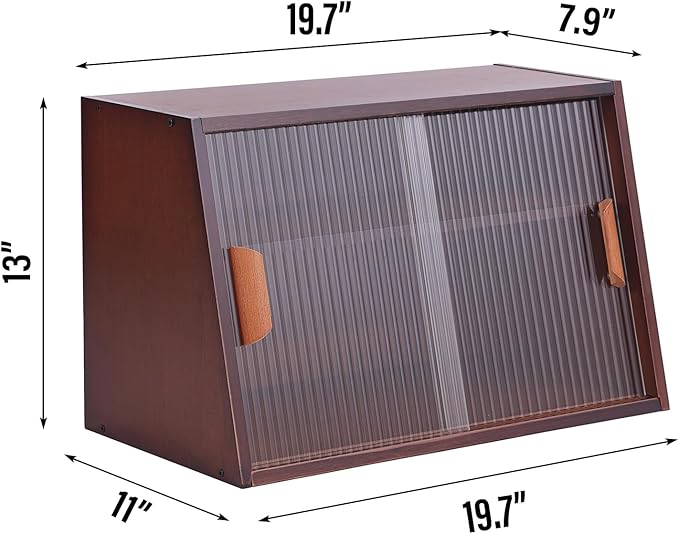 Tiita Small Kitchen Pantry Cabinet, Bamboo Sideboard with Glass Doors, Cupboard Food Pantry Cabinet for Kitchen, Living Room and Dinning Bedroom
