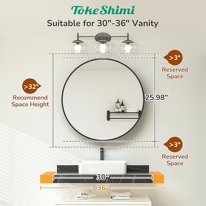 TokeShimi 26 Inch Round White Medicine Cabinet for Bathroom with Mirror Metal Framed Mirrored Bathroom Cabinet Surface Mount Only Removeable Shelves Modern Farmhouse Circle Vanity Mirror with Storage