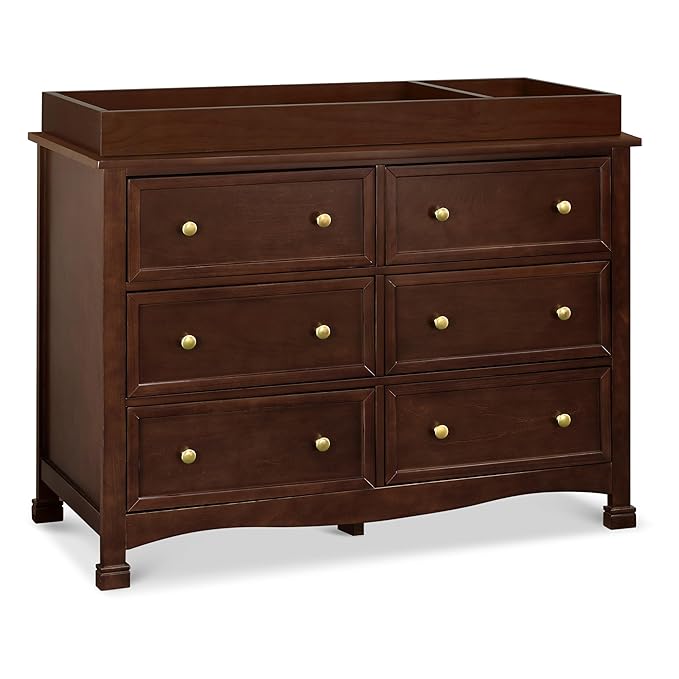 DaVinci Kalani 6-Drawer Baby Dresser for Nursery - Wooden Double Chest of Drawers for Kids, Boys and Girls - Multi-Purpose Storage Espresso Dresser for Bedroom, Living Room & Hallway, Easy to Assemble