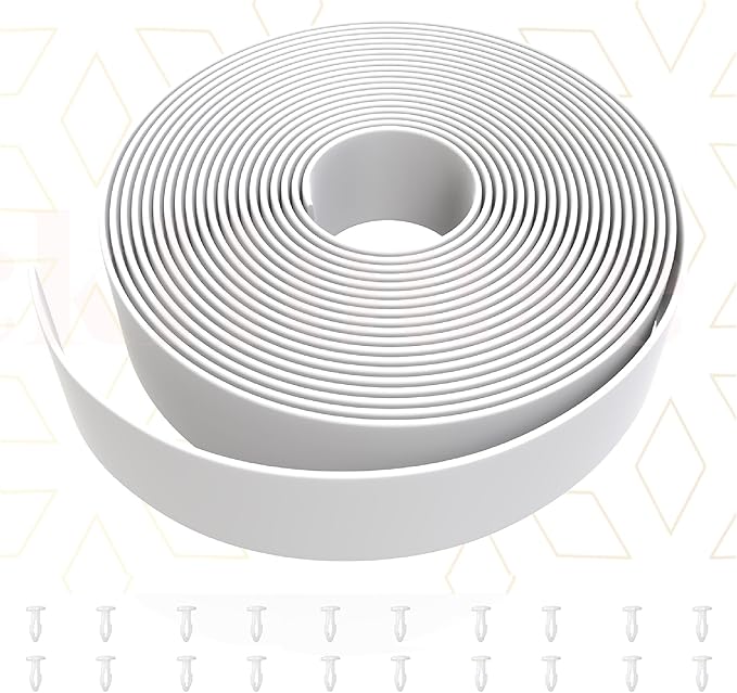20' ft x2 Inch Wide Vinyl Strapping Replacement Straps Vinyl Straps for Patio Chairs Repair for Outdoor Lawn Furniture Matte Finish (White) + 20 Rivets