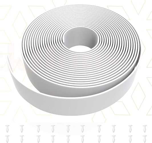 20' ft x2 Inch Wide Vinyl Strapping Replacement Straps Vinyl Straps for Patio Chairs Repair for Outdoor Lawn Furniture Matte Finish (White) + 20 Rivets