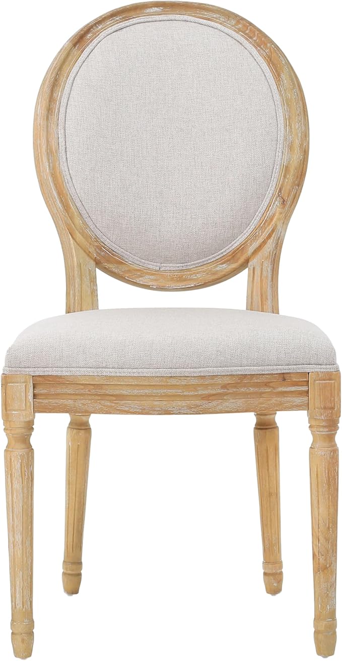 Christopher Knight Home Hilary French Country Fabric Dining Chairs (Set of 4), Beige, Natural